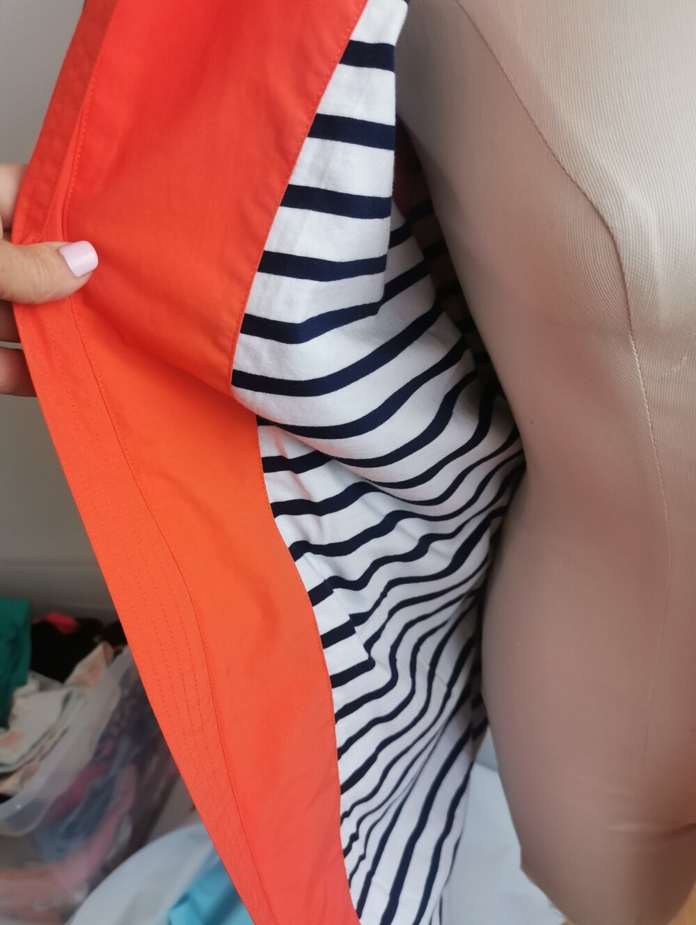 Women’s Orange Hooded Anorak Jacket - Picture 4 of 8